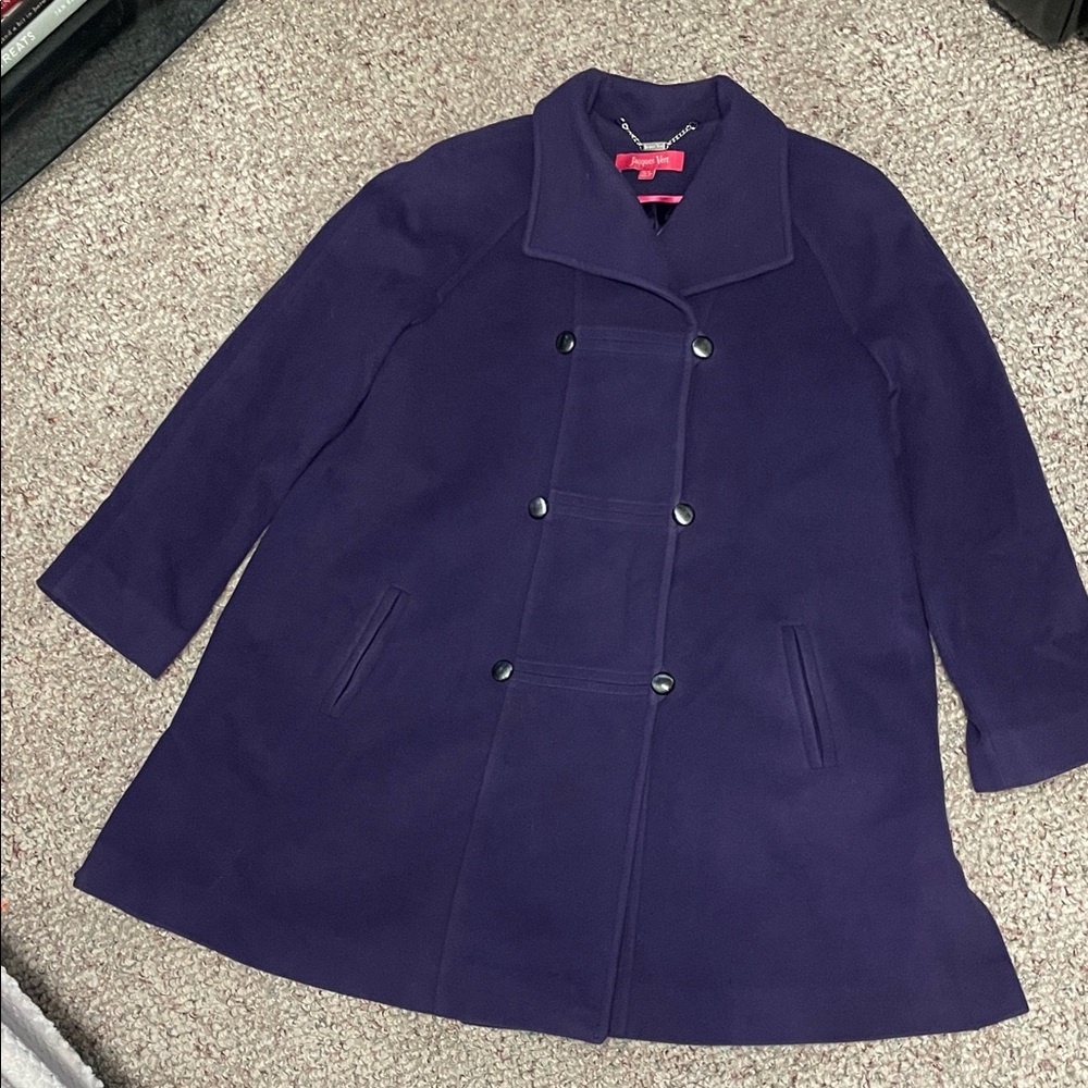 Jacques vert wool cashmere Women's Purple Double-Breasted Coat